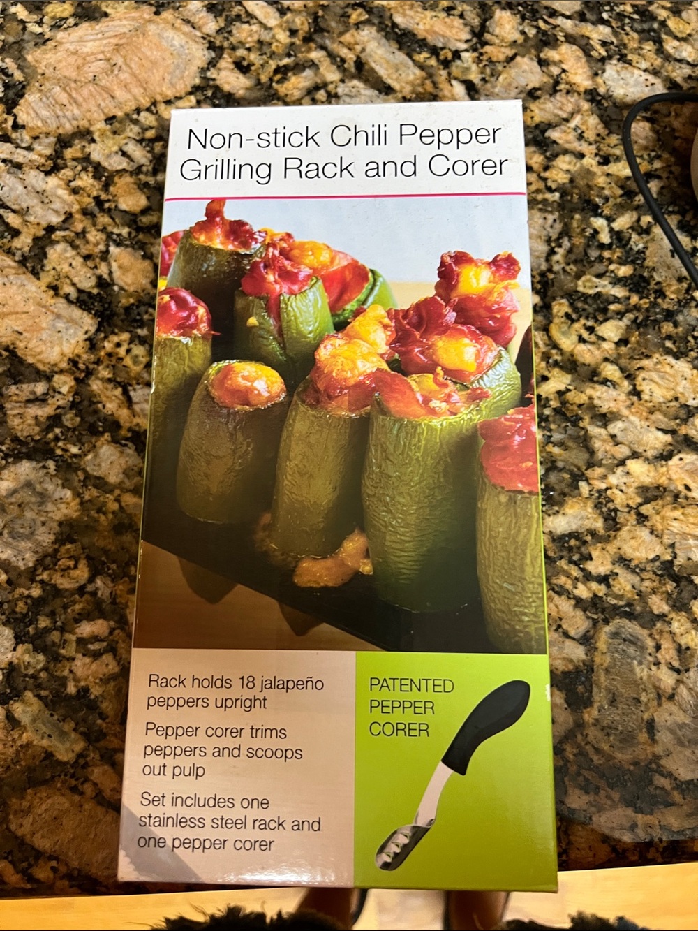 Macy's Non-stick Chili Pepper Grilling Rack and Corer - Black & Green
